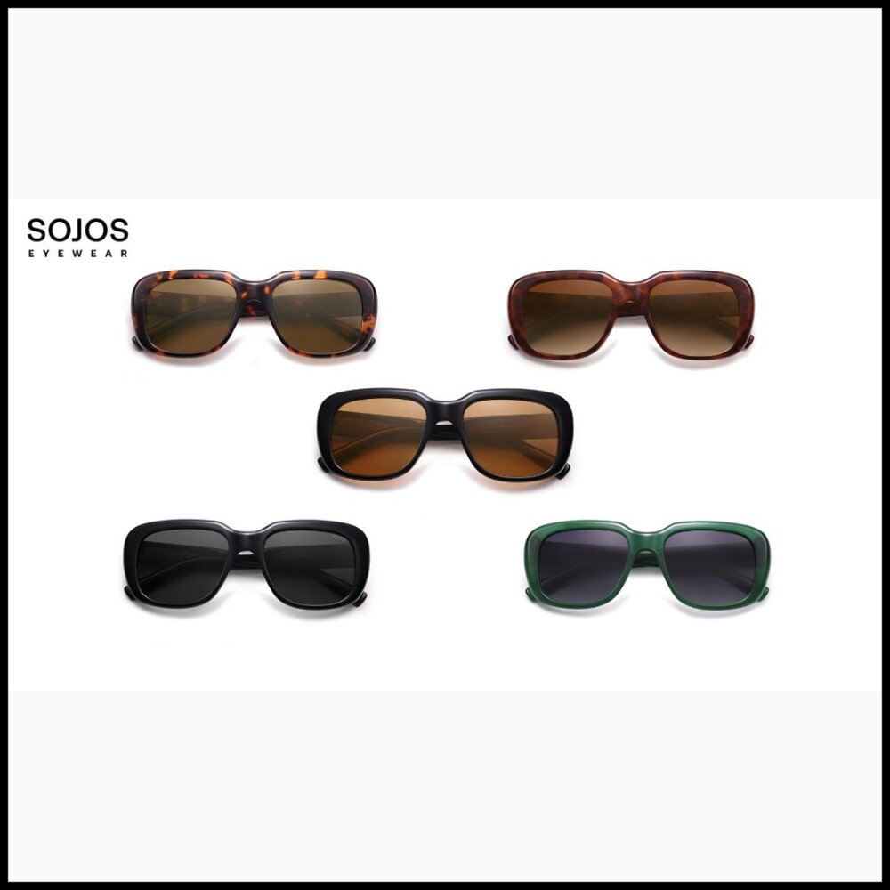 Classic Thick Rectangle Polarized Sunglasses Tren… - image 7